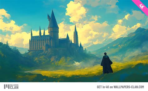Hogwarts Castle Sunrise Desktop Wallpaper .